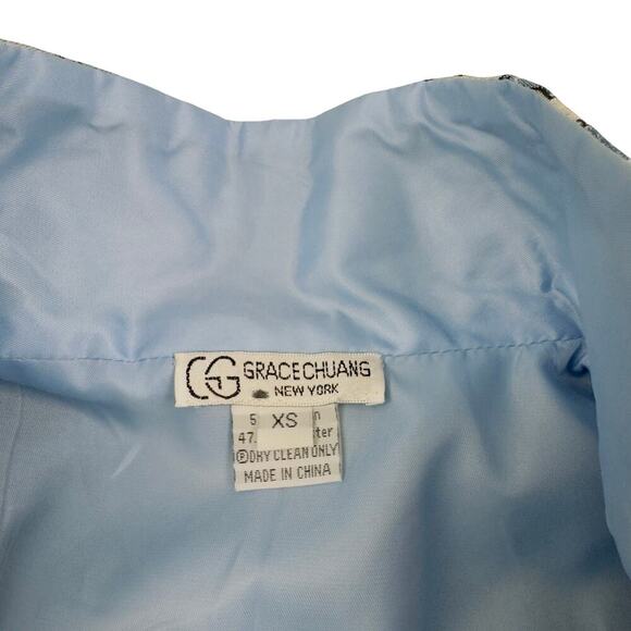 Grace Chuang Art to Wear/Artsy Crane/Bird Print Dressy Jacket Women's SZ XS - Picture 6 of 7